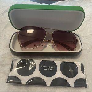 Kate Spade Rose Gold Aviator Sunglasses